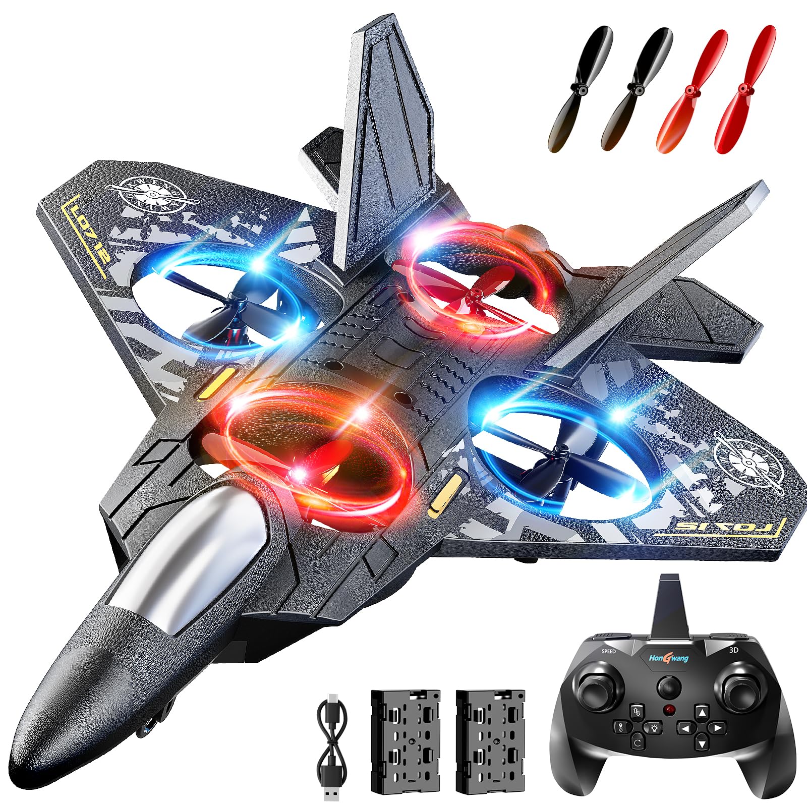 NIPLOOOW foam RC airplane side view, durable indoor/outdoor flight