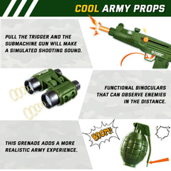 NIPLOOOW Kids Army Costume belt completes the uniform details.