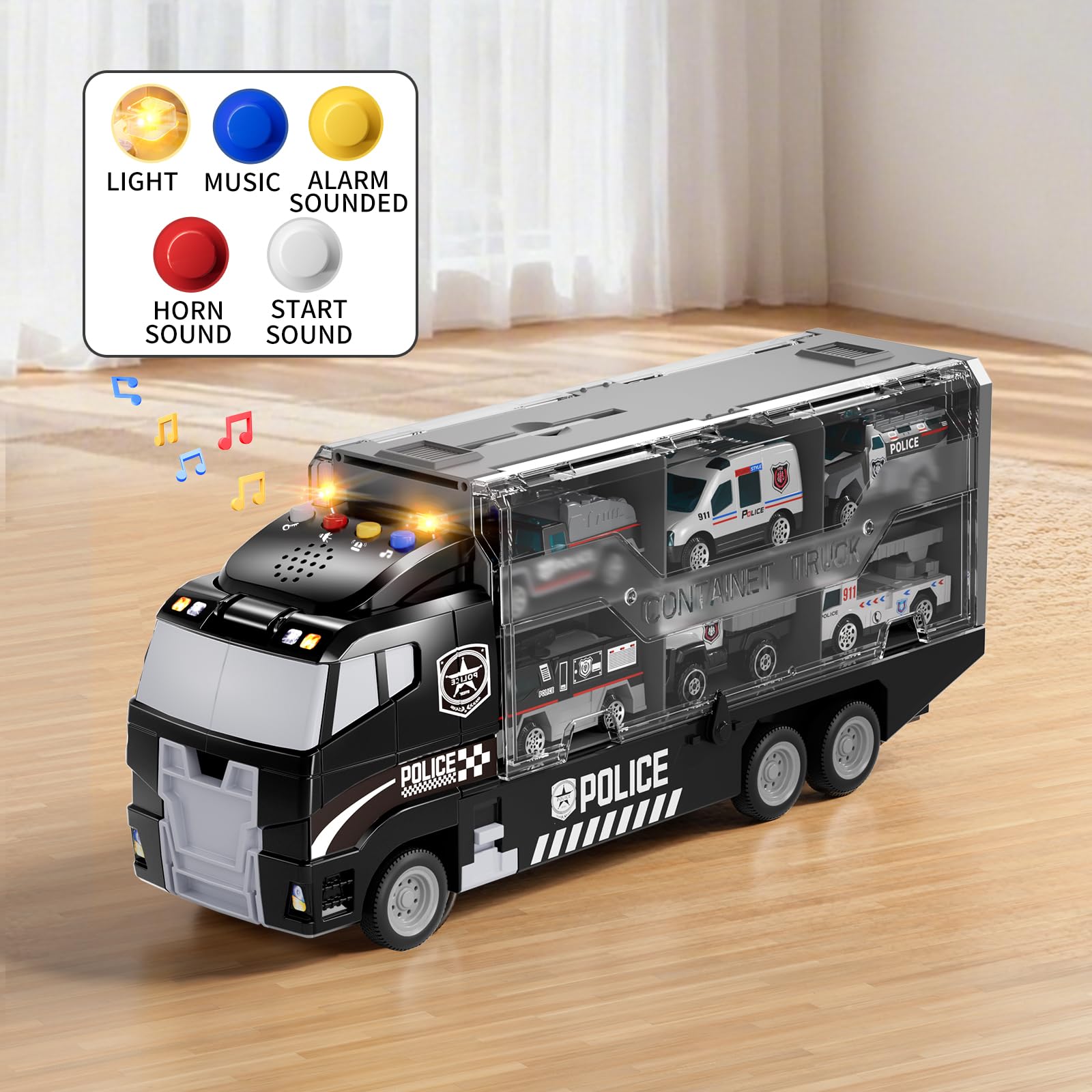 NIPLOOOW ladder truck model with realistic design for imaginative play