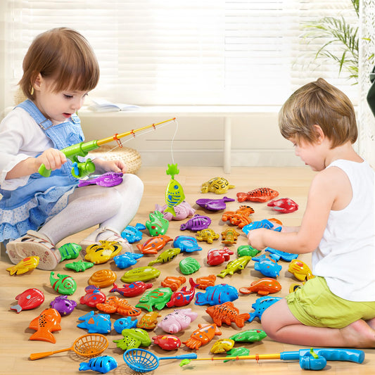 NIPLOOOW magnetic fishing net set used for cooperative play and social interaction.