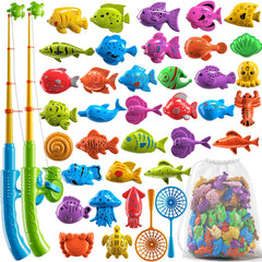 NIPLOOOW magnetic fishing rod extendable for realistic fishing play and fine motor skill practice.