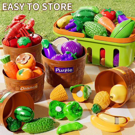 NIPLOOOW Play Food Set includes meats and snacks for role-play meals.