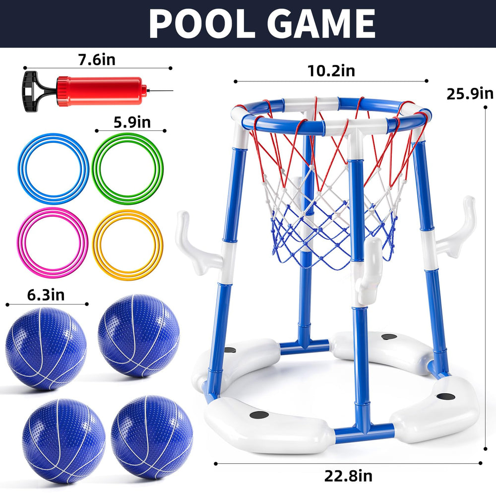 NIPLOOOW pool basketball hoop floating in water for pool dunk game