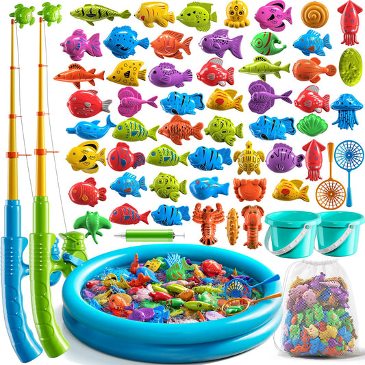 NIPLOOOW pool fishing toys kit helps kids build coordination during shared pool play.