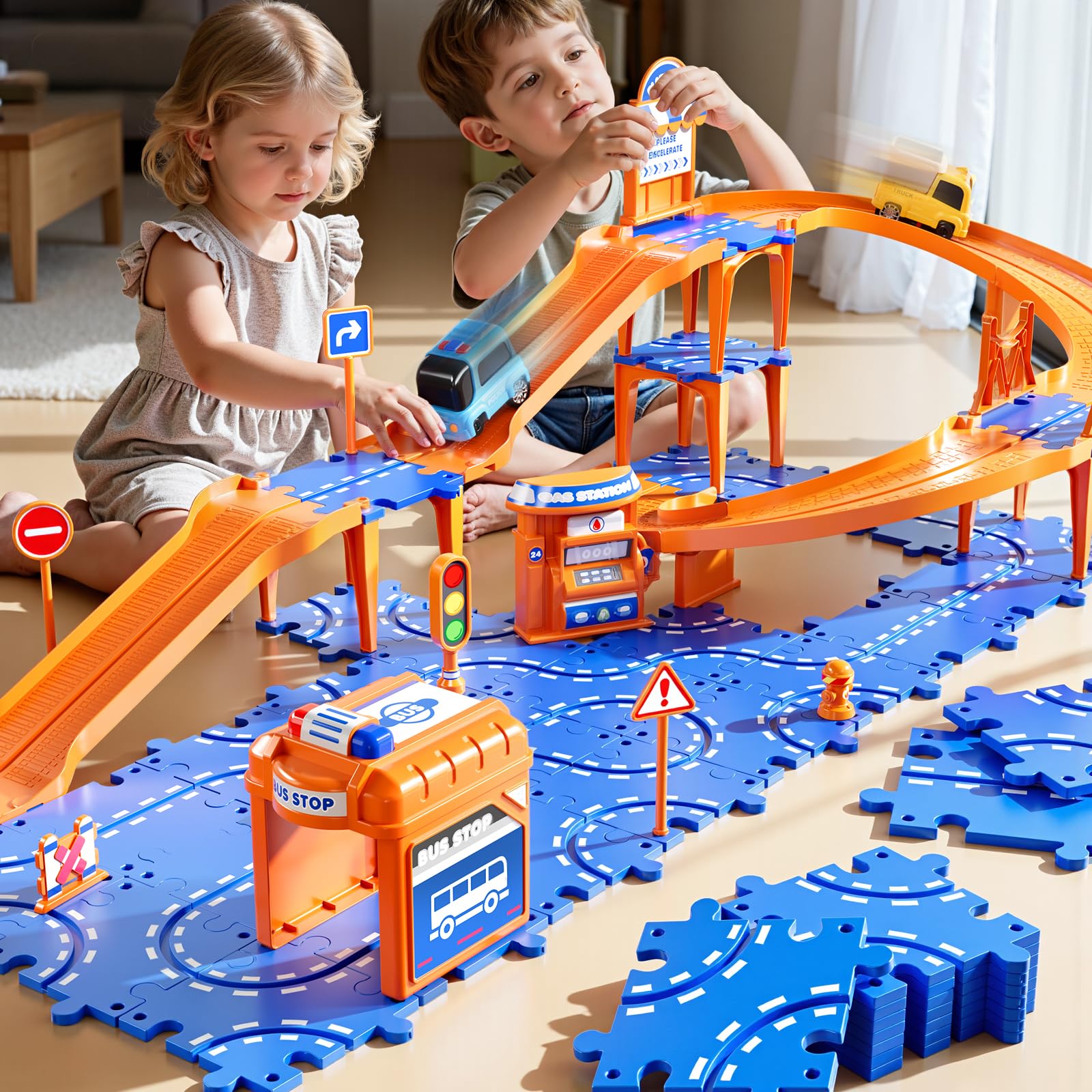 NIPLOOOW three-layer track design promotes planning and problem-solving during play.