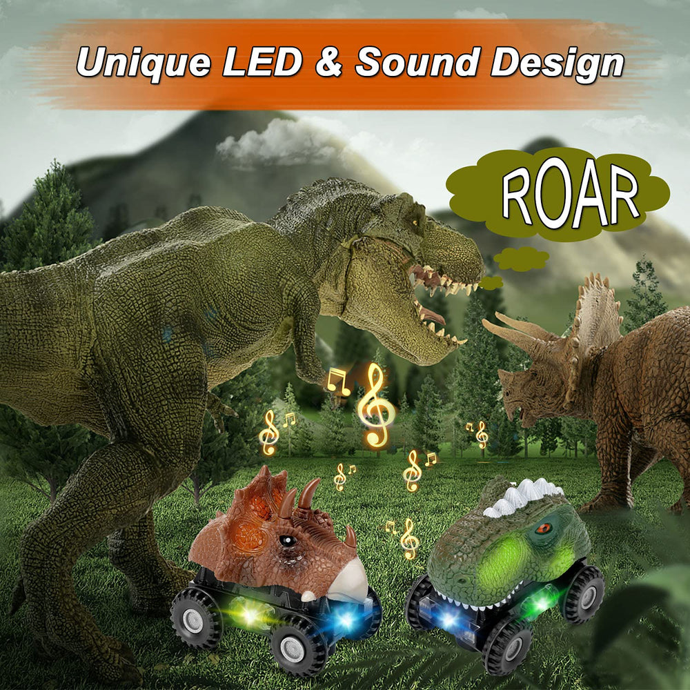Niskite dinosaur car toy rear view; compact, easy grip for toddlers.