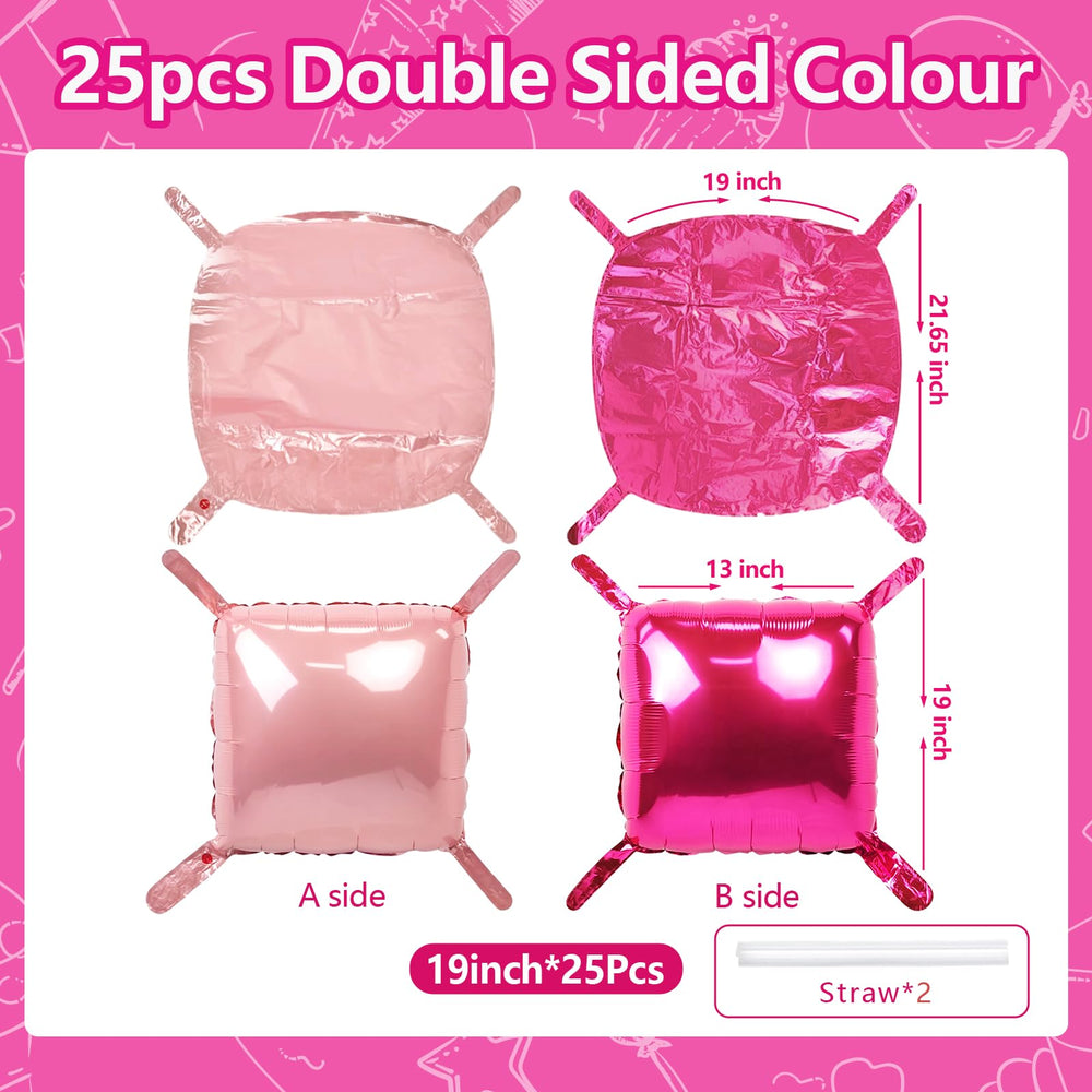 NISOCY double-sided rose red and pink balloons for versatile arches and photos.
