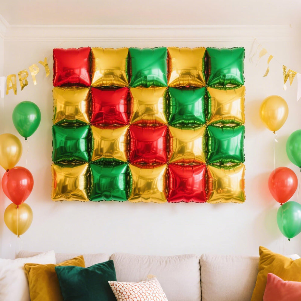NISOCY indoor and outdoor party decor ideas with triple-color balloons