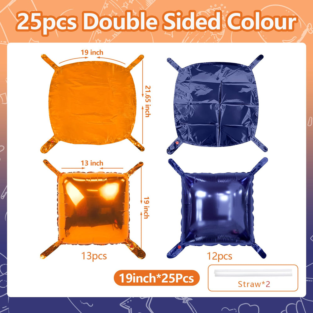 NISOCY navy blue square foil balloon adds contrast to arches