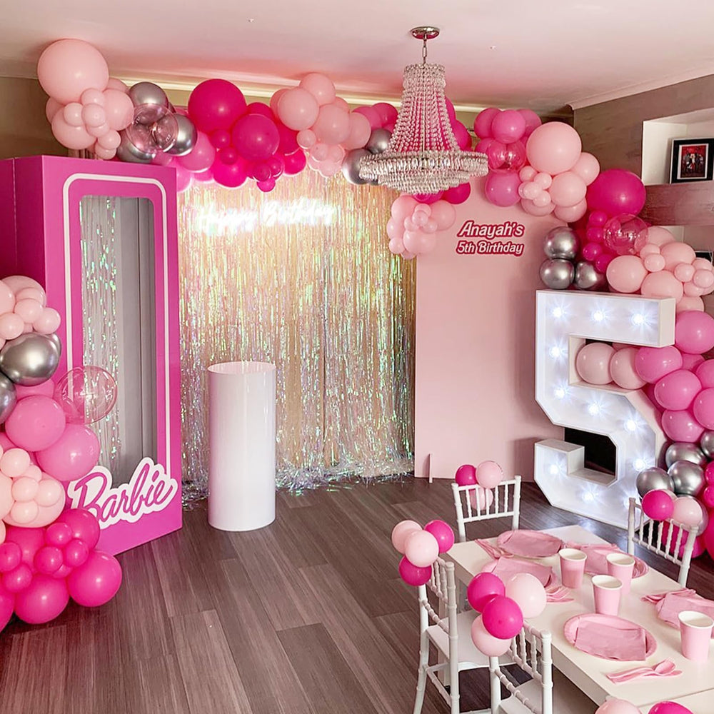 NISOCY pink balloons arch kit: 12-inch metallic pink balloons for shimmering decor