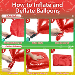 NISOCY square foil balloons inflated to a 13x13 inch size