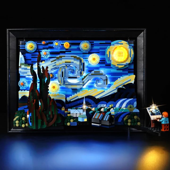 Nitemode LED light kit for Lego 21333 Starry Night glows softly to enhance display