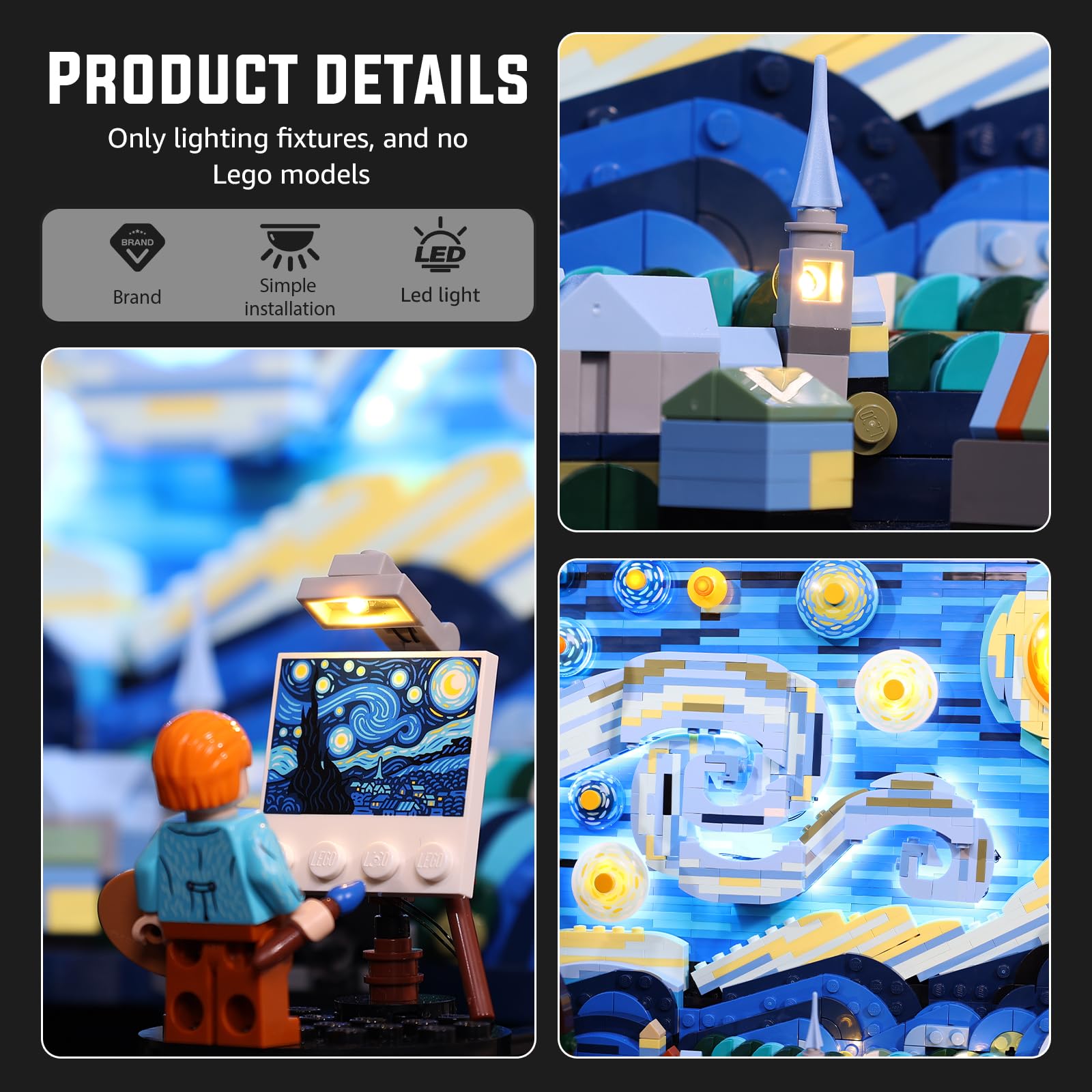 Shelf-ready lighting highlights details on the Starry Night display
