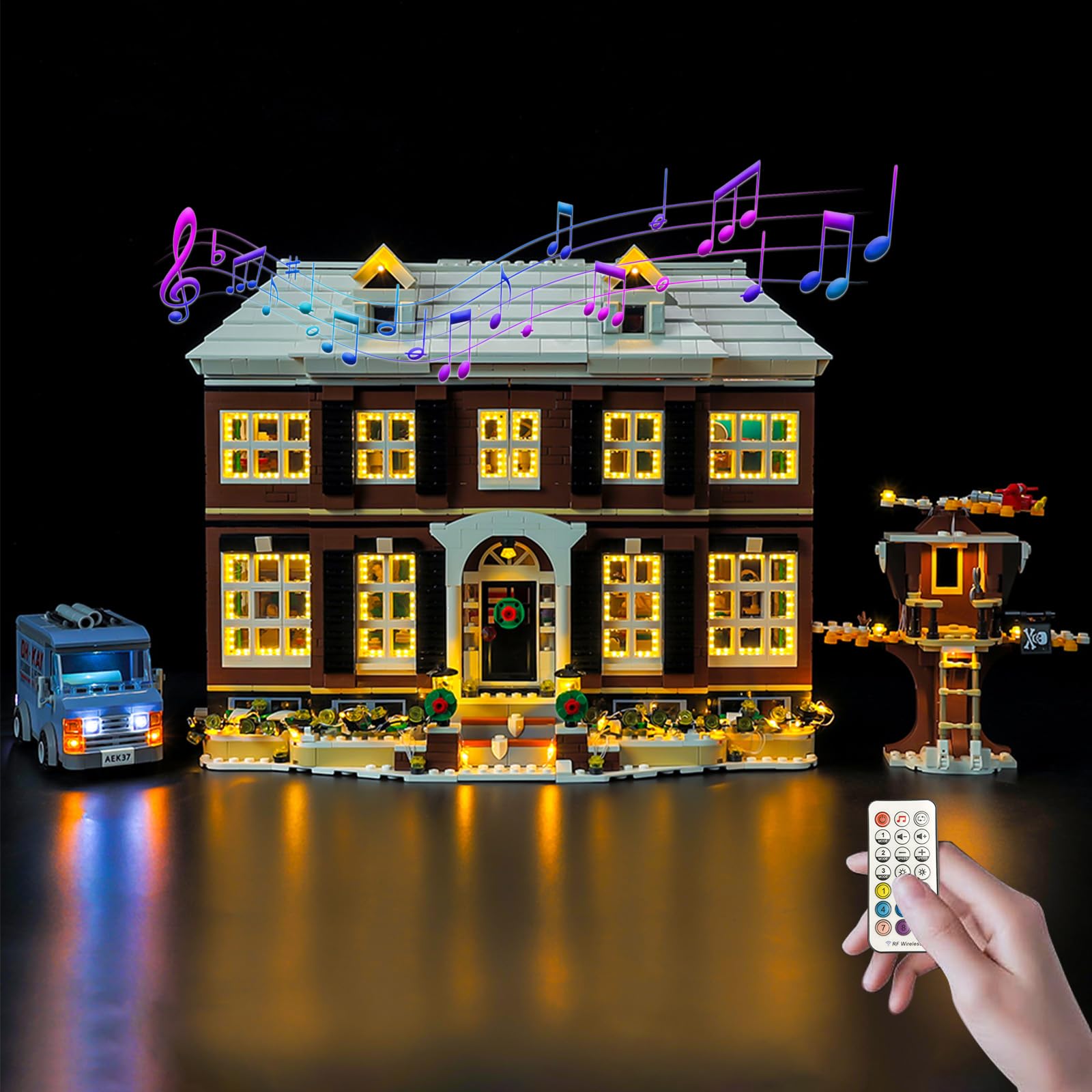 Nitemode light kit window lights with remote control for Lego 21330 display