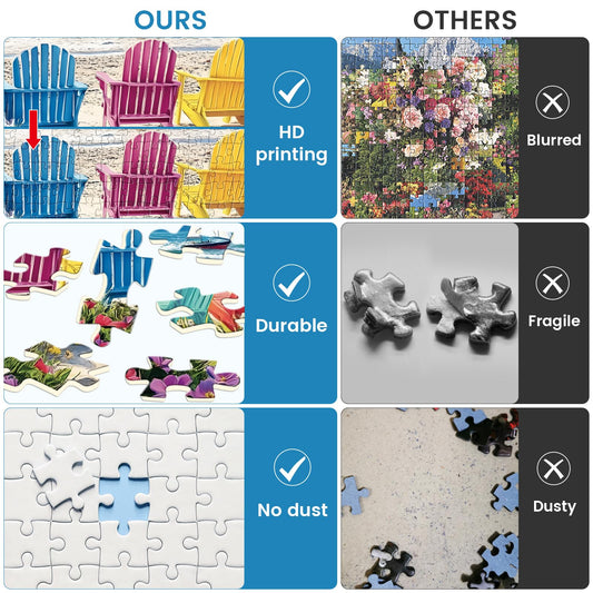 Nitktaia 500-piece adult puzzle assembly scene highlighting a challenging family game.