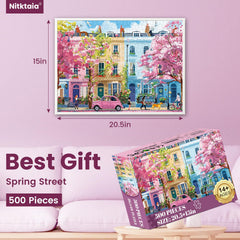 Nitktaia 500-piece puzzle artwork highlighting an intricate spring scene