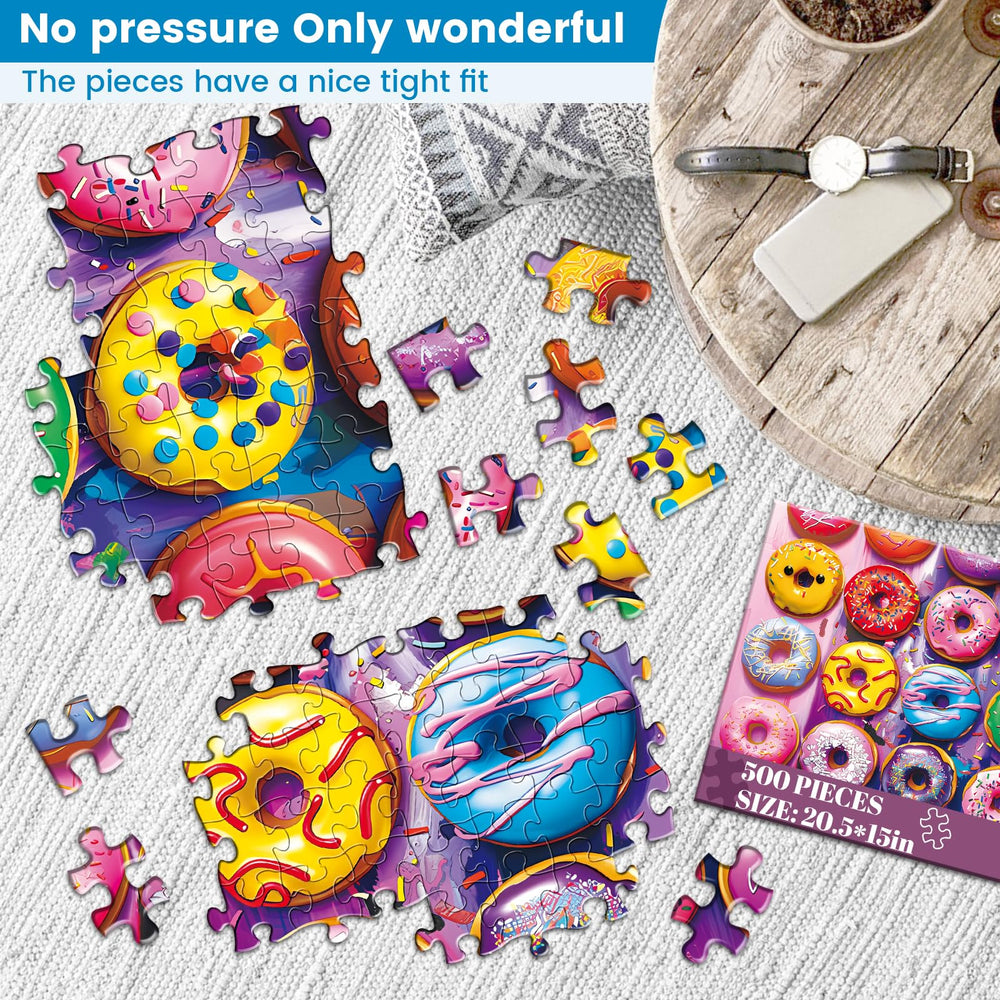 Nitktaia Colorful Donuts puzzle includes 1:1 HD poster for easy guiding reference