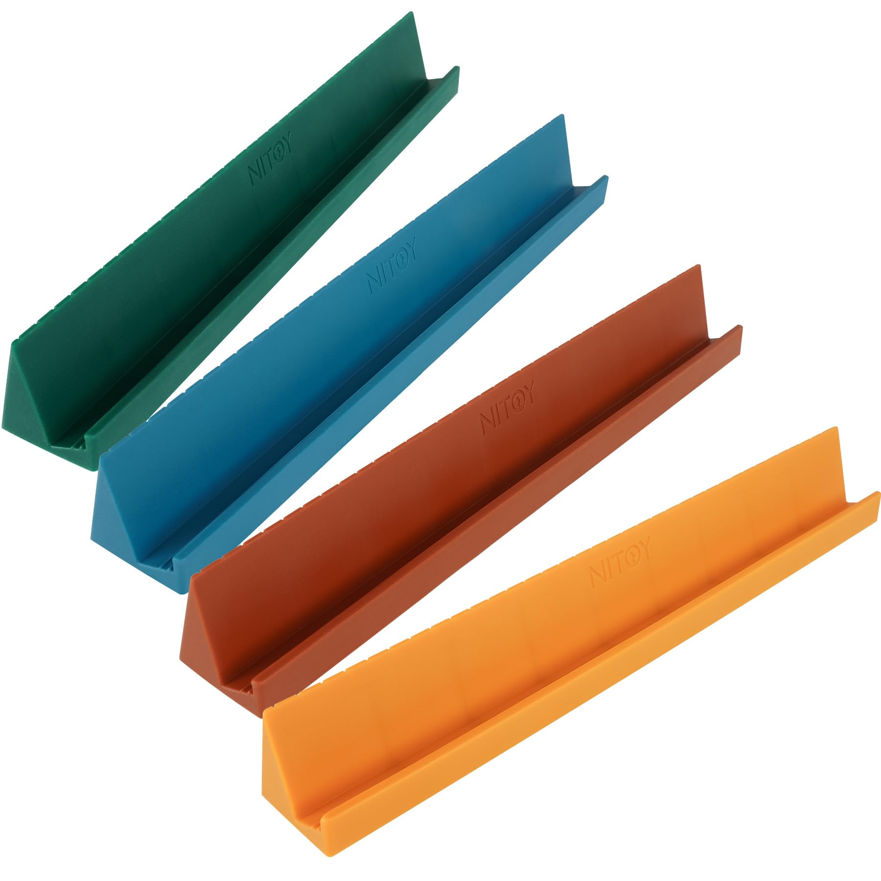 NiToy domino racks in colorful front view keep dominoes organized during family game night.