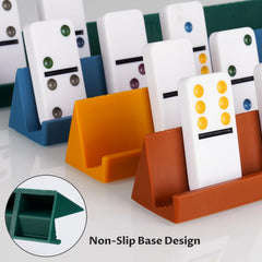 NiToy domino racks sit firmly on desk for focused, worry-free play.