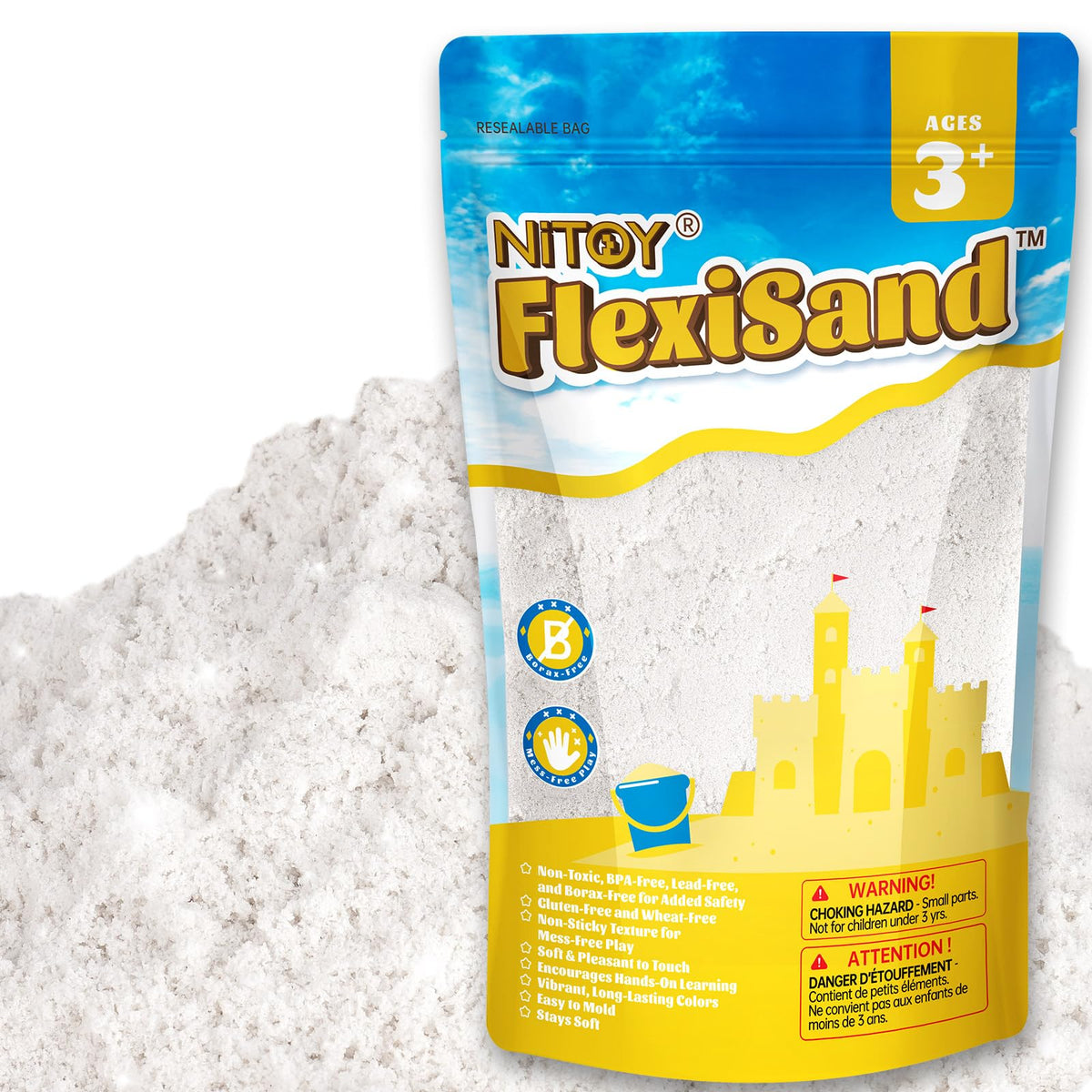 NiToy FlexiSand 2.2Lbs bulk-pack refill bags for continuous sensory play.