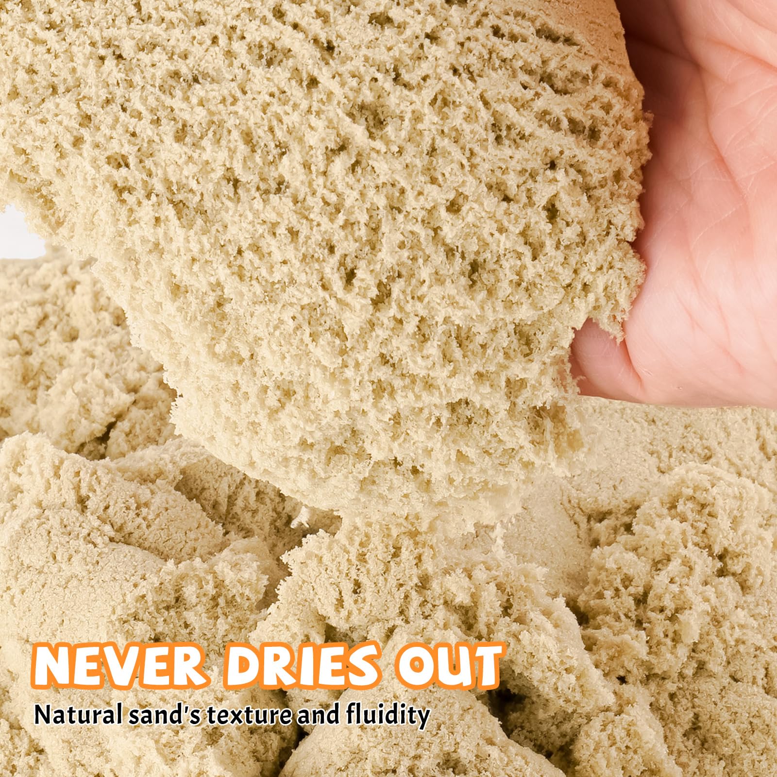 NiToy FlexiSand easy to mold, boosting hand-eye coordination and dexterity.