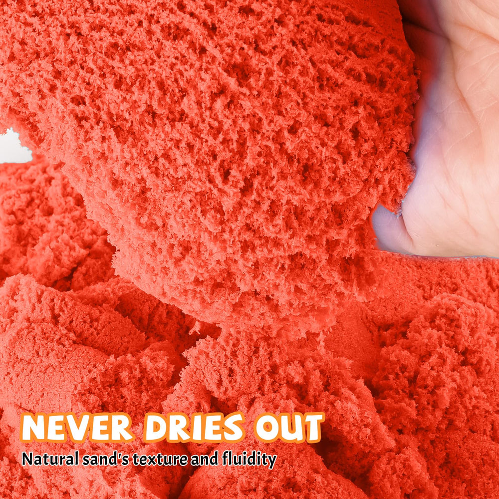 NiToy FlexiSand red kids' hands molding demonstrates tactile play and fine motor engagement.