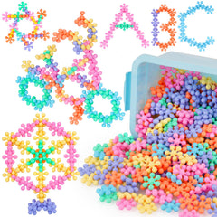 NiToy snowflake blocks front view for imaginative play and easy organization.