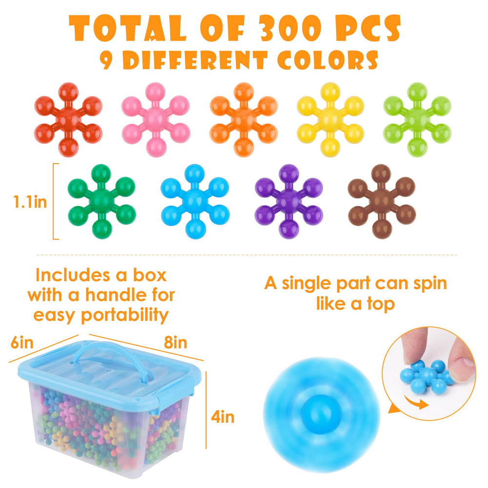 NiToy snowflake blocks in bold color variety for color recognition and sorting