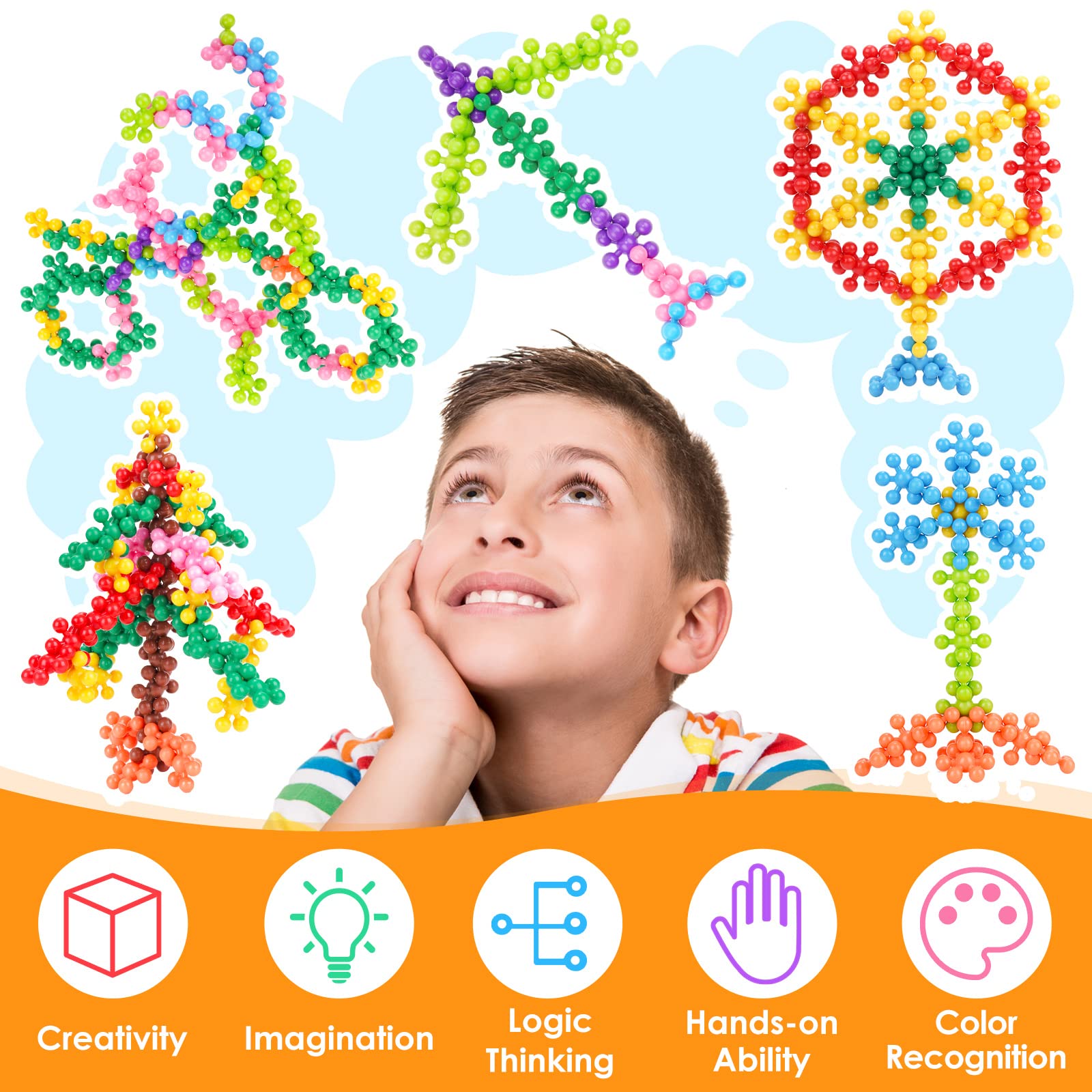 NiToy snowflake blocks made from safe, non-toxic material with rounded edges