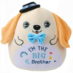 NIUBEHOHO big brother dog plush with hat and bowtie, ideal gift.