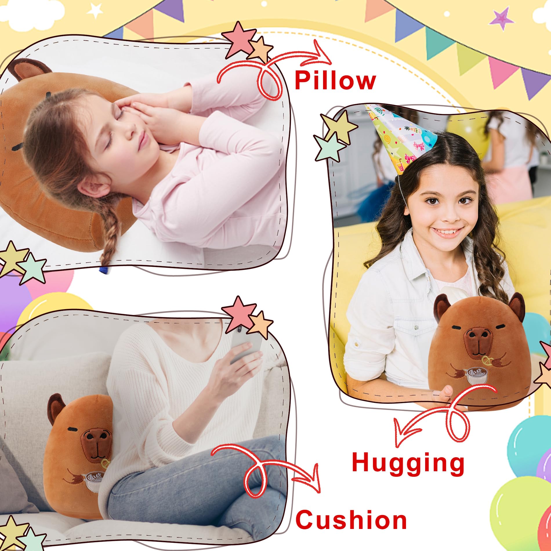 NIUBEHOHO capybara plush as cozy bedroom decor accent
