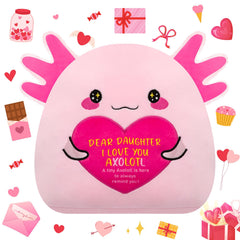 NIUBEHOHO axolotl plush front view for cozy hugs and heartfelt connection.