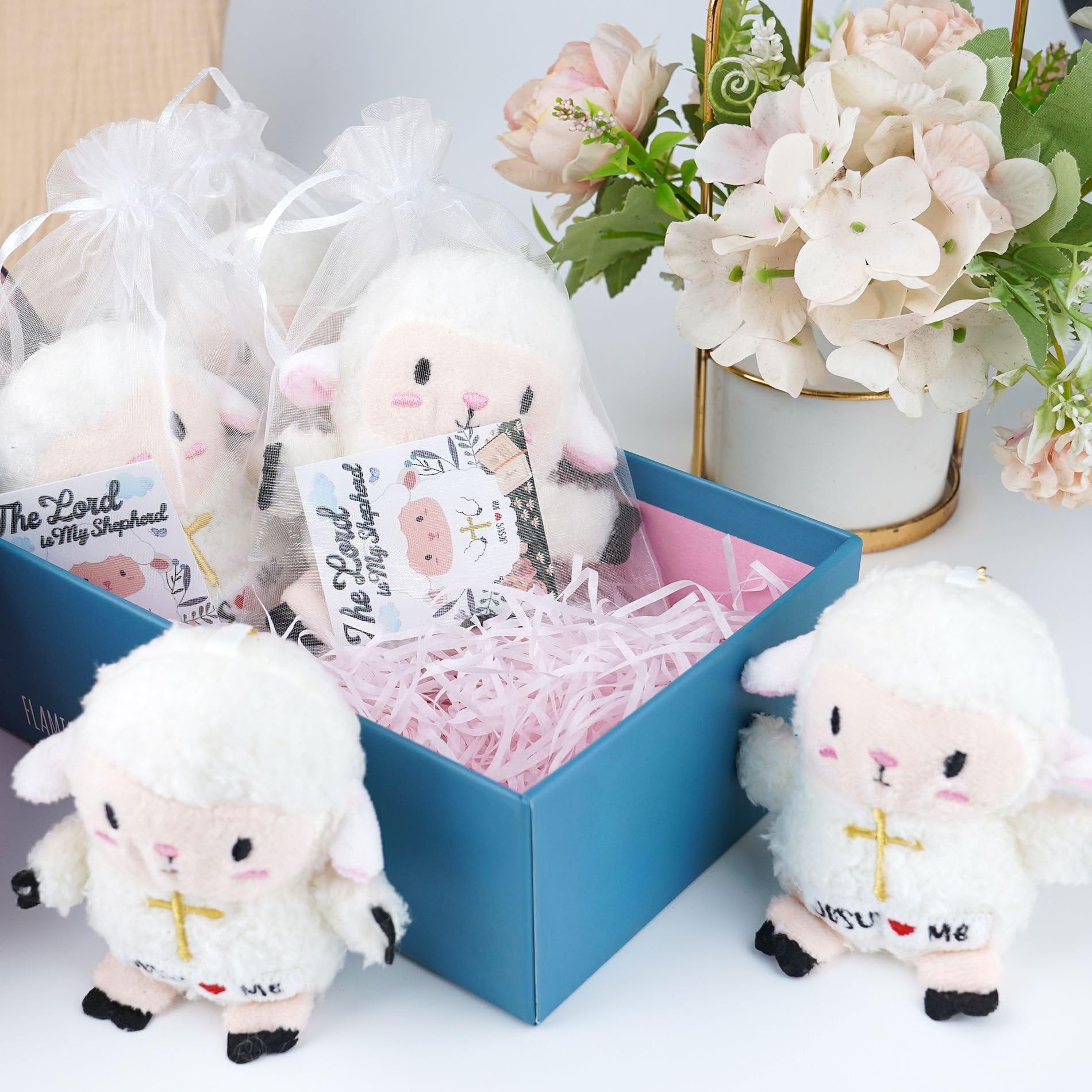 NIUBEHOHO lamb plush ready for gifting with organza gift bags