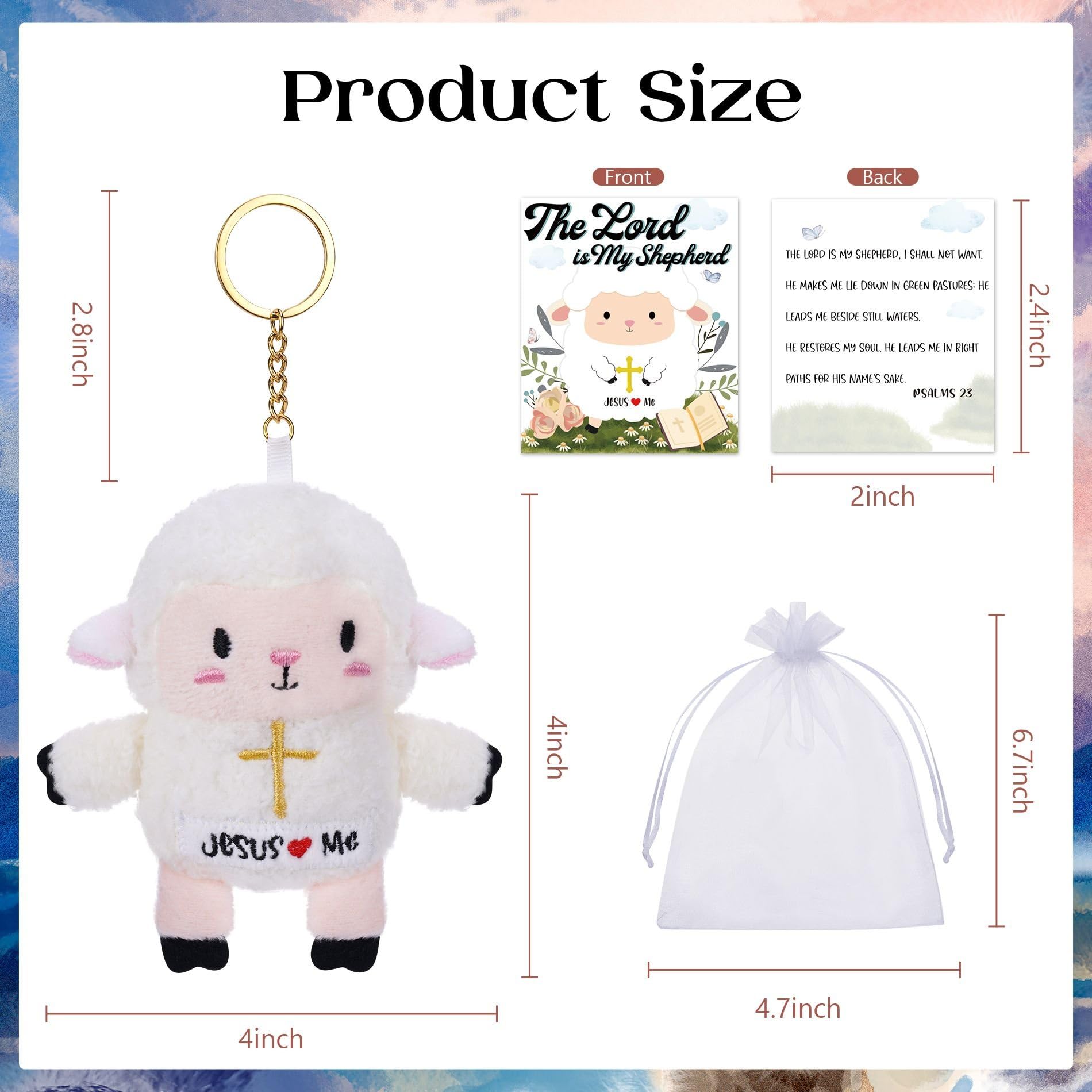 NIUBEHOHO lamb plush back view shows compact 5-inch height