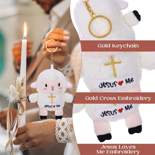 NIUBEHOHO lamb plush side view highlights soft fabric and huggable size