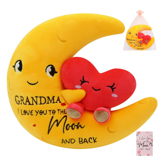 NIUBEHOHO Moon Love Plush with moon-heart design for a cozy grandma gift