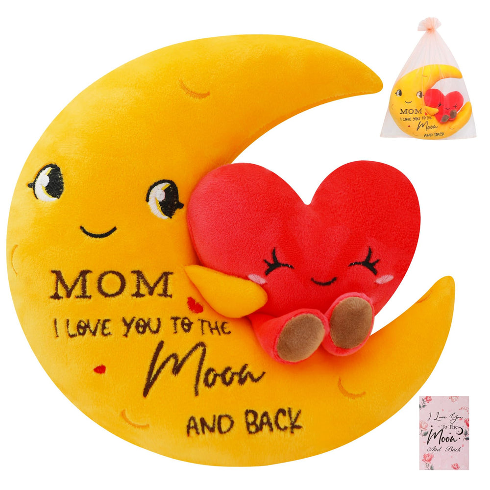 NIUBEHOHO Moon Love plush moon-heart design with bright embroidery for a lasting message