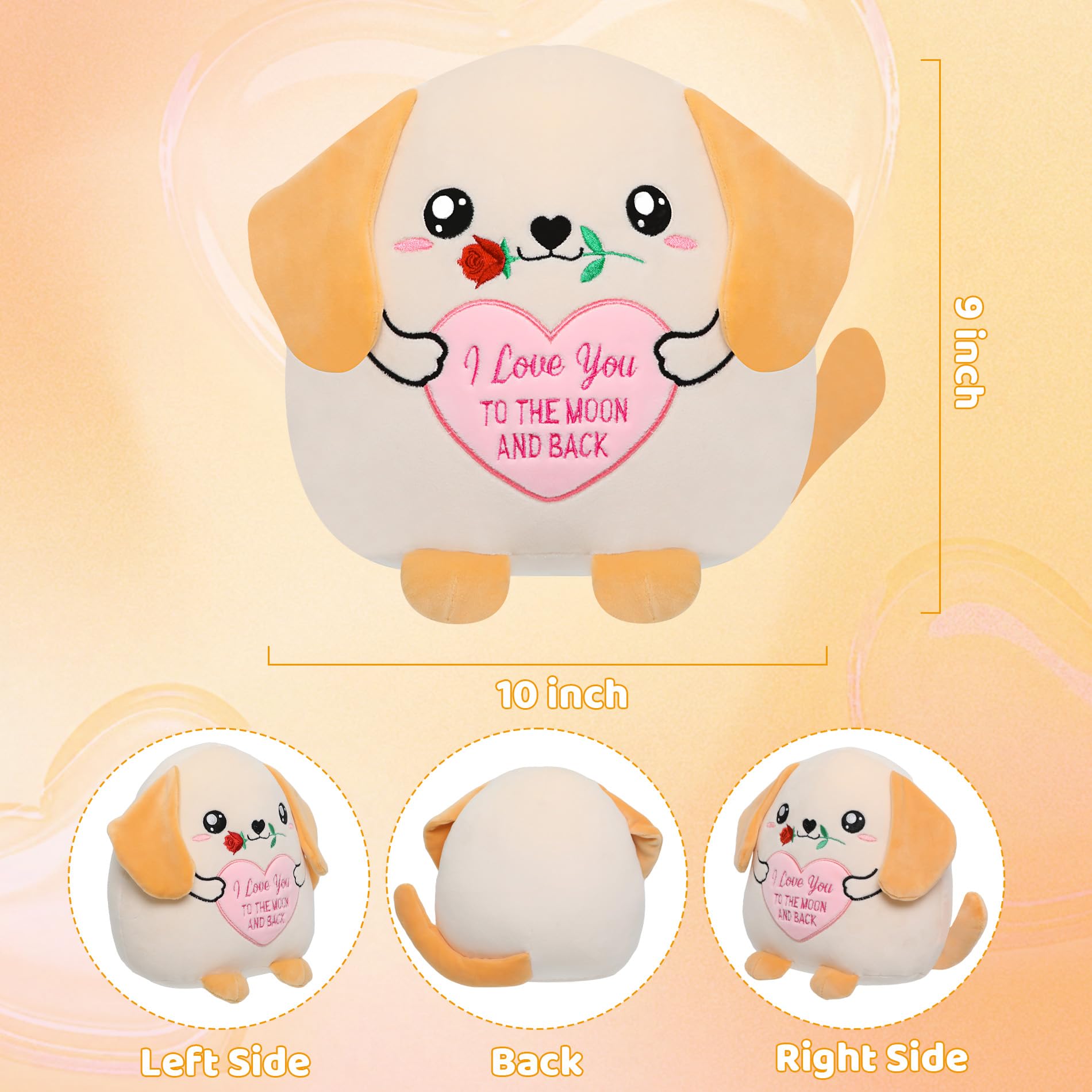 NIUBEHOHO soft apricot fur pug plush ideal for hugging.