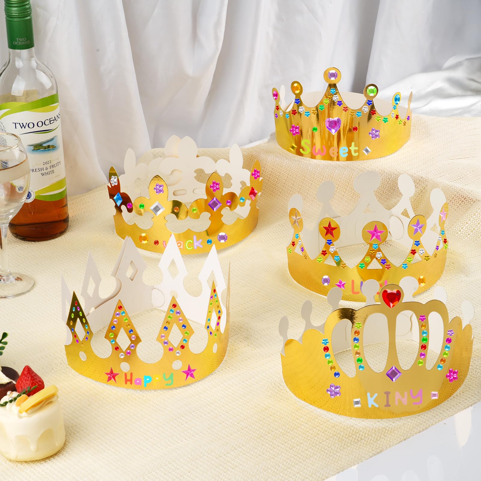DIY-friendly gold crowns for birthdays, baby showers, and celebrations