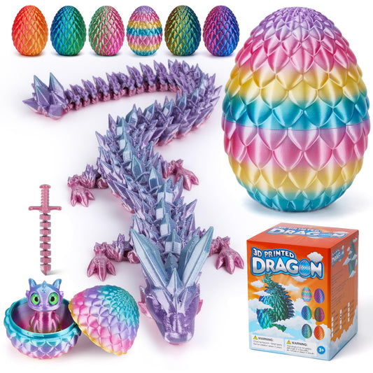 NIUCOO 12-inch dragon egg exterior with vibrant colors for a magical desk display