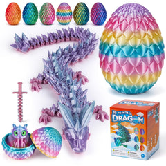 NIUCOO 12-inch dragon egg exterior with vibrant colors for a magical desk display