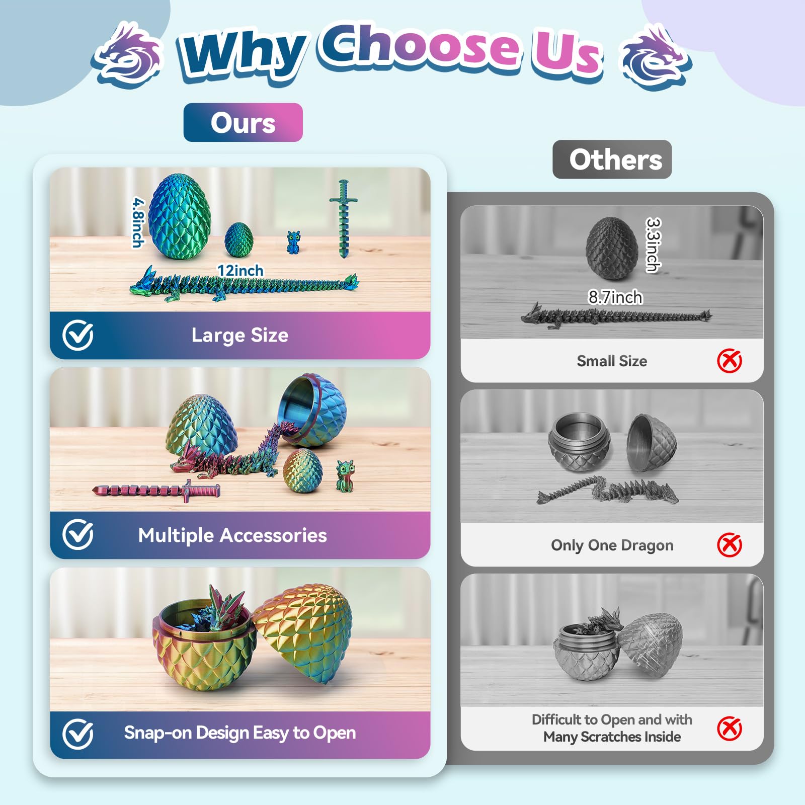 NIUCOO dragon egg display on your desk or shelf