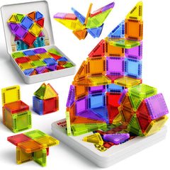 Niukdier magnetic tiles 60-piece set for travel-friendly learning and creative play