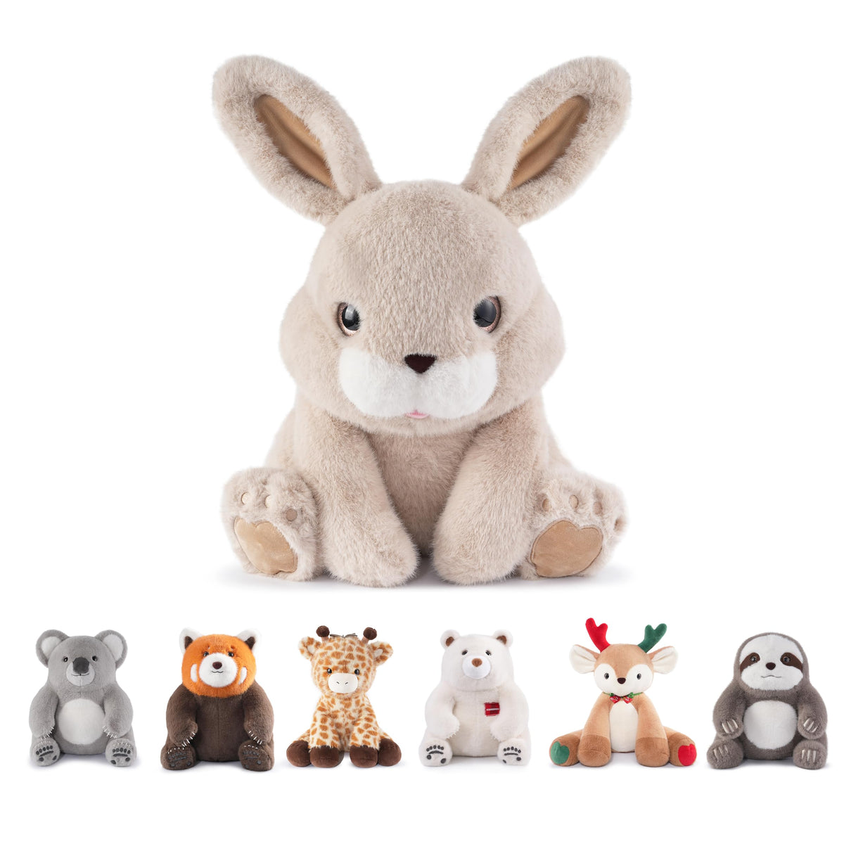 Niuniu Daddy 14-inch rabbit weighted bunny plush offers comforting hugs and cozy room decor.