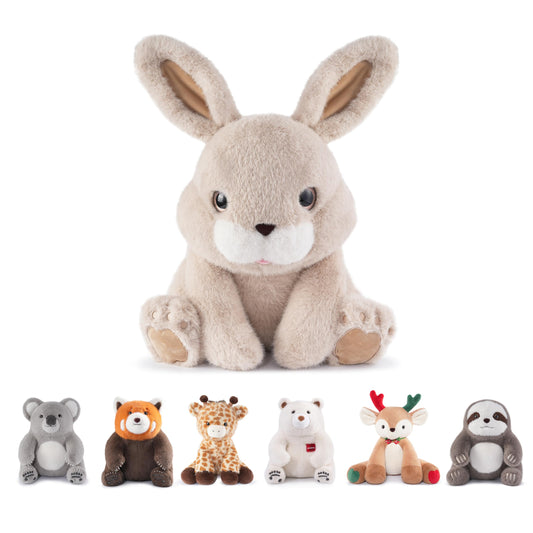 Niuniu Daddy 14-inch rabbit weighted bunny plush offers comforting hugs and cozy room decor.