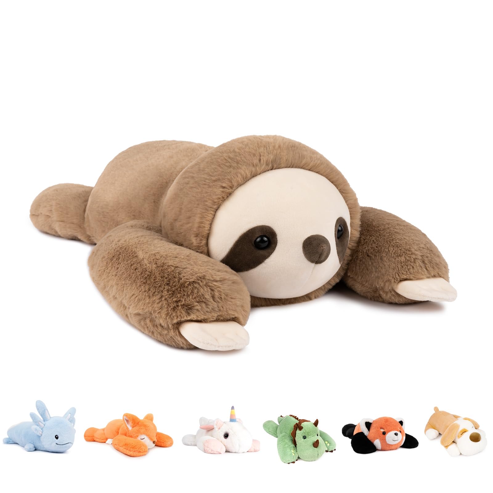 Niuniu Daddy 20-Inch Weighted Sloth Plush in giant form for comforting hugs.
