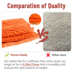 Niuniu Daddy fox weighted plush in a dorm room decor.