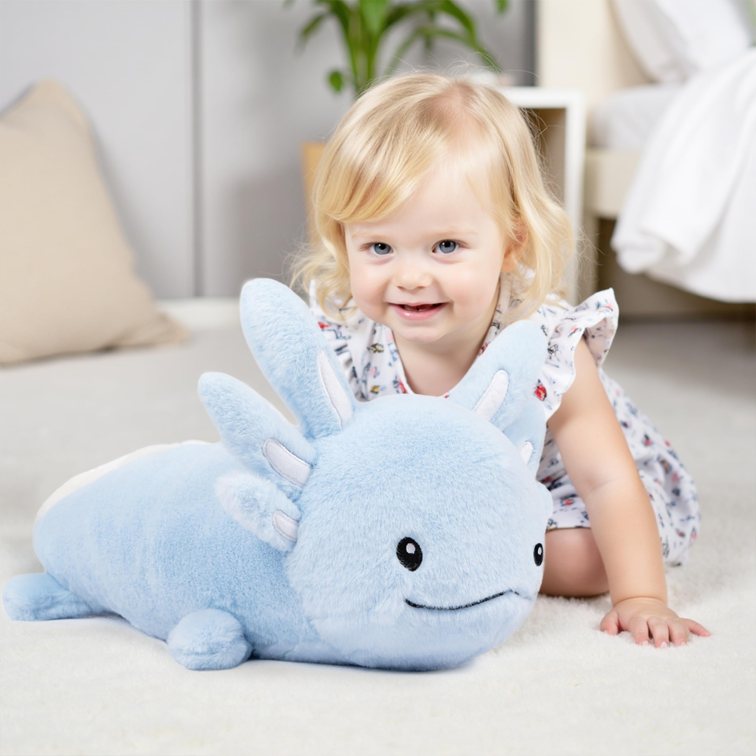 Niuniu Daddy giant blue axolotl stuffed animal, a comforting cuddle buddy