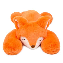 Niuniu Daddy giant fox weighted plush side view highlighting cozy heft.