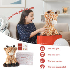 Niuniu Daddy giraffe weighted plush box packaging ready to gift